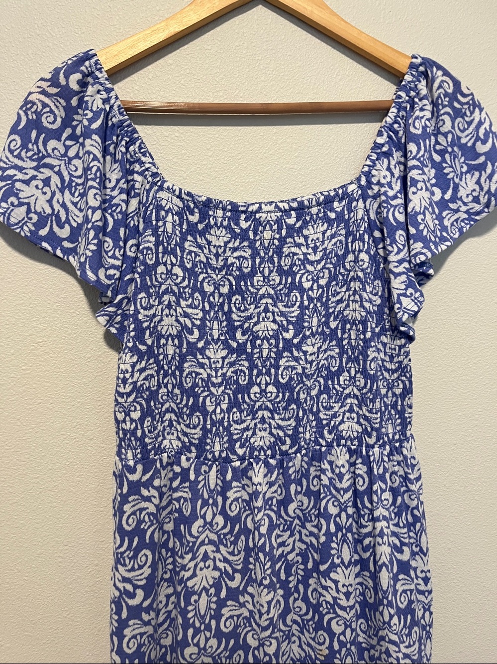 Heritage Blue and White Printed Maxi Dress - Picture 2 of 4